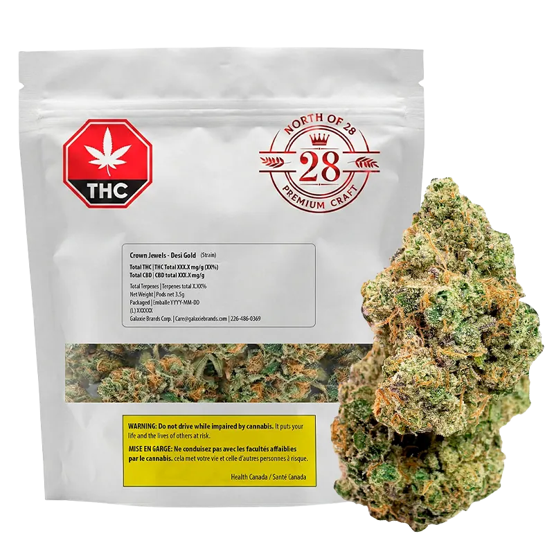 North of 28 3.5 g Crown Jewels - Desi Gold Flower