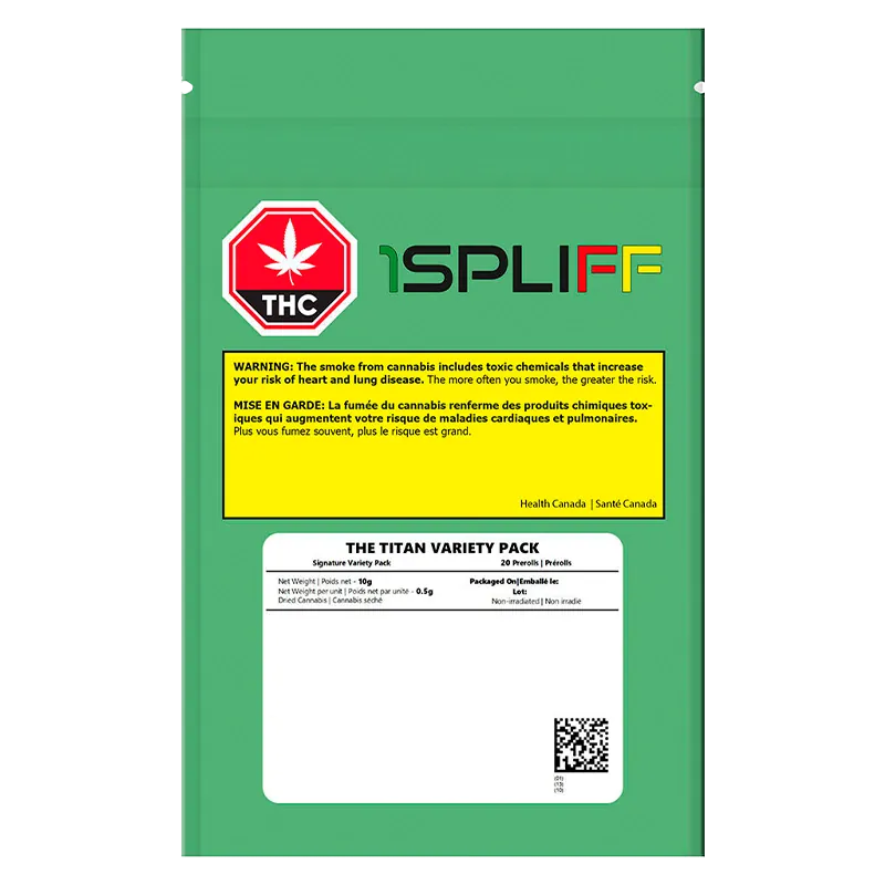 1Spliff 10 g The Titan Variety Pack PR 20 x 0.5 g Pre-Rolls