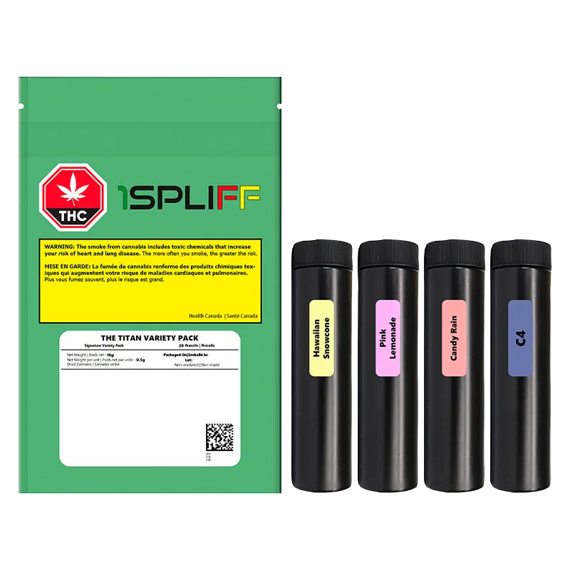 1Spliff 10 g The Titan Variety Pack PR 20 x 0.5 g Pre-Rolls