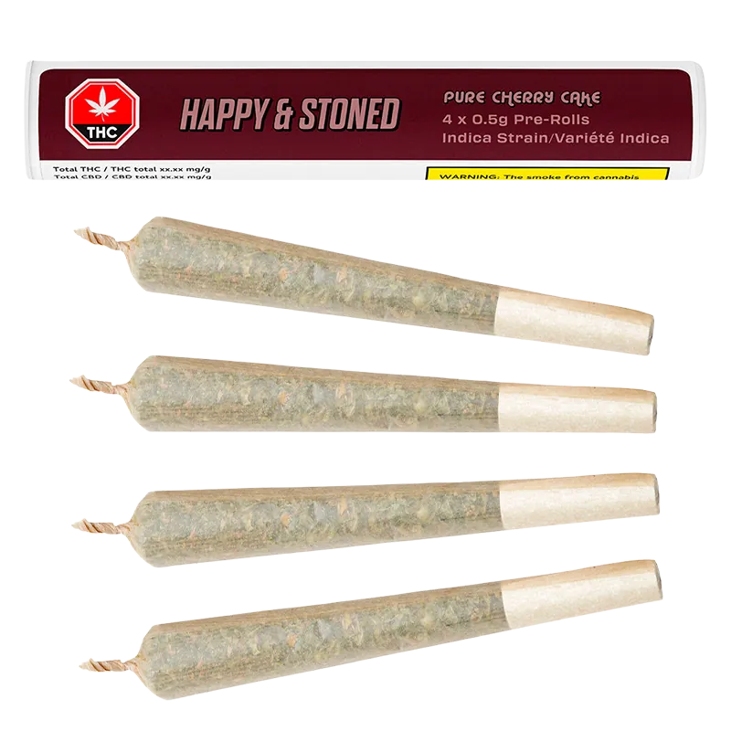 Happy & Stoned 2 g Pure Cherry Cake PR 4 x 0.5 g Pre-Rolls