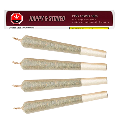 Happy & Stoned 2 g Pure Cherry Cake PR 4 x 0.5 g Pre-Rolls