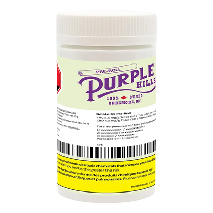 Purple Hills 10 g Gelato 41 PR 20 x 0.5 g Pre-Rolls