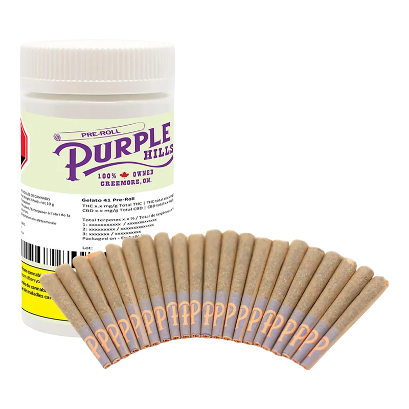 Purple Hills 10 g Gelato 41 PR 20 x 0.5 g Pre-Rolls