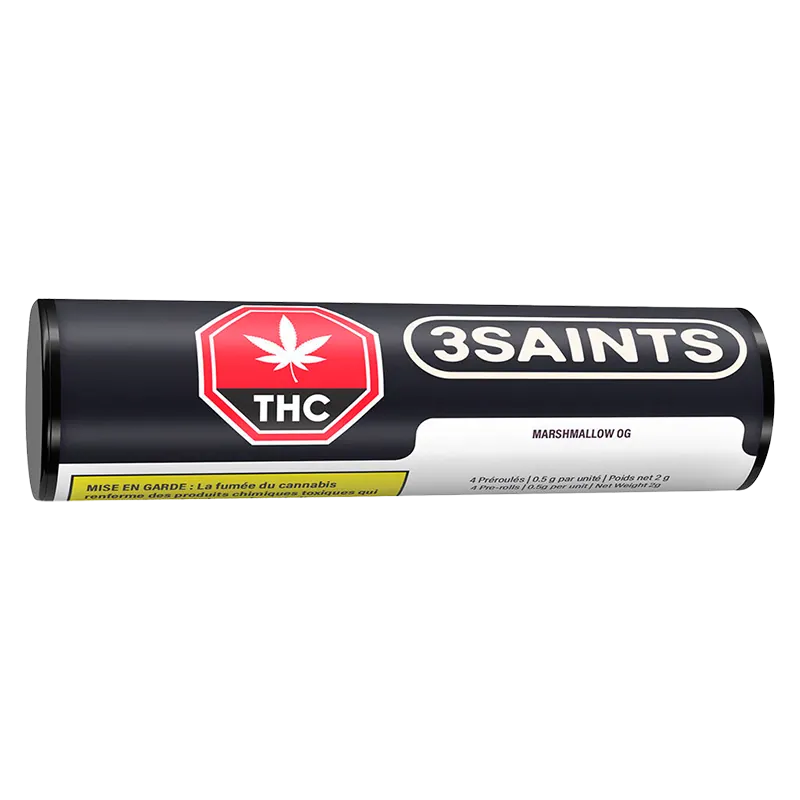 3Saints 2 g Marshmallow OG PR 4 x 0.5 g Pre-Rolls
