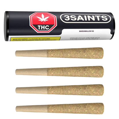 3Saints 2 g Marshmallow OG PR 4 x 0.5 g Pre-Rolls