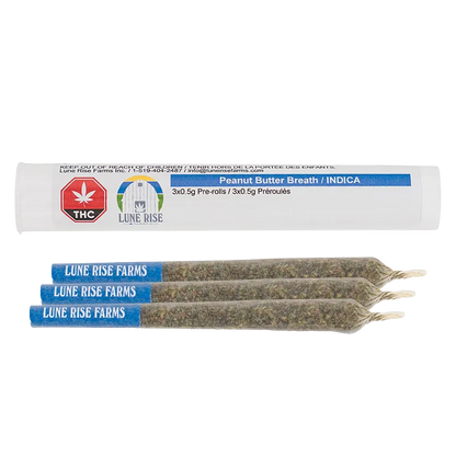 Lune Rise Farms 1.5 g Peanut Butter Breath PR 3 x 0.5 g Pre-Rolls