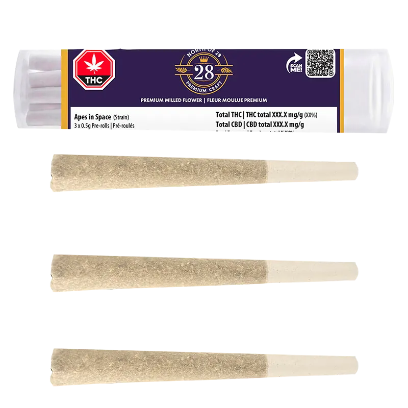 North of 28 1.5 g Apes in Space PR 3 x 0.5 g Pre-Rolls