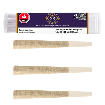North of 28 1.5 g Apes in Space PR 3 x 0.5 g Pre-Rolls
