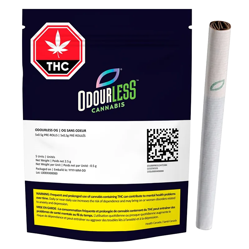 Odourless Cannabis 2.5 g Odourless OG PR 5 x 0.5 g Pre-Rolls