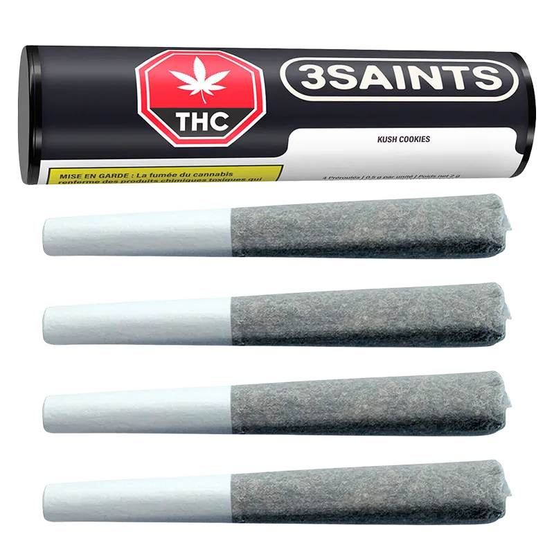 3Saints 2 g Kush Cookies PR 4 x 0.5 g Pre-Rolls