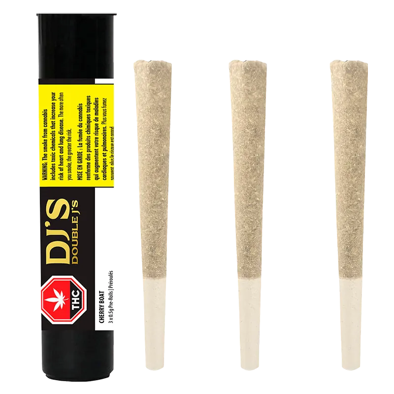 Double J's 1.5 g Cherry Boat PR 3 x 0.5 g Pre-Rolls