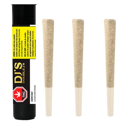 Double J's 1.5 g Cherry Boat PR 3 x 0.5 g Pre-Rolls