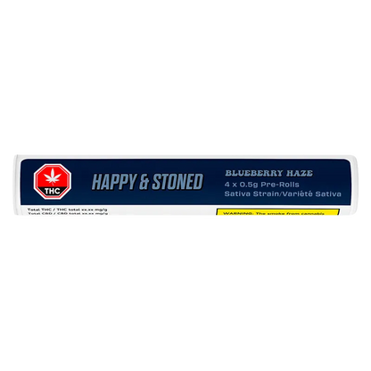 Happy & Stoned 2 g Blueberry Haze PR 4 x 0.5 g Pre-Rolls