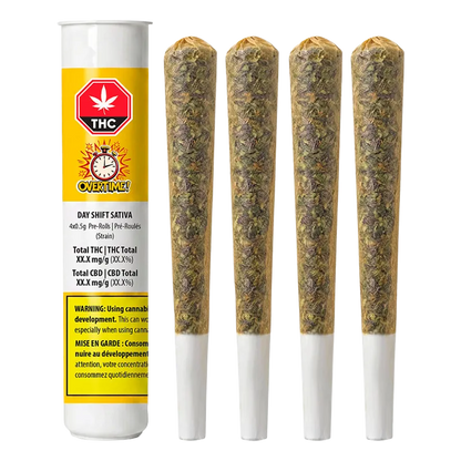 OVERTIME 2 g Day Shift Sativa PR 4 x 0.5 g Pre-Rolls
