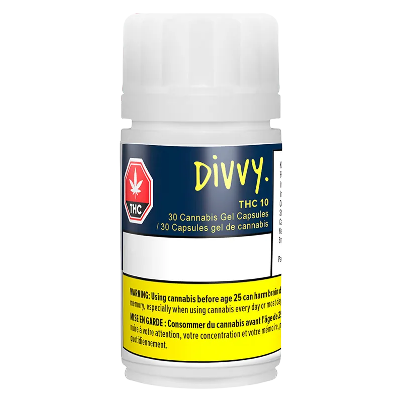 Divvy 30 caps Gels THC 10:0 Oils & Caps