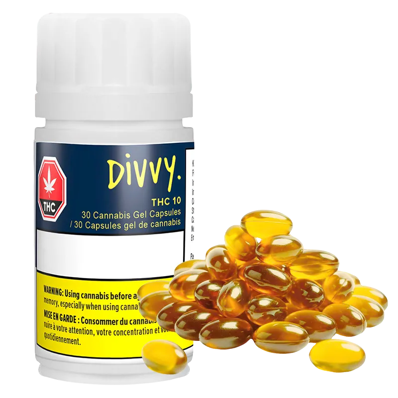 Divvy 30 caps Gels THC 10:0 Oils & Caps