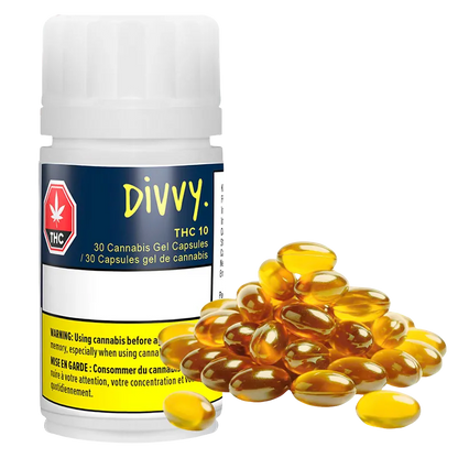 Divvy 30 caps Gels THC 10:0 Oils & Caps