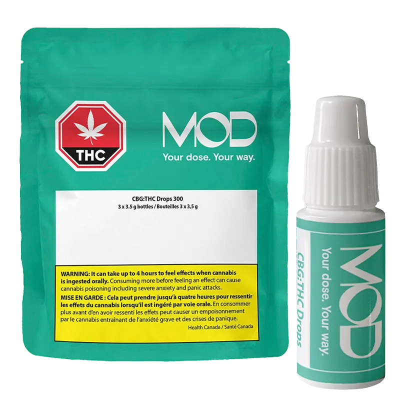 MOD 9 ml CBG:THC Drops 300 Oils & Caps