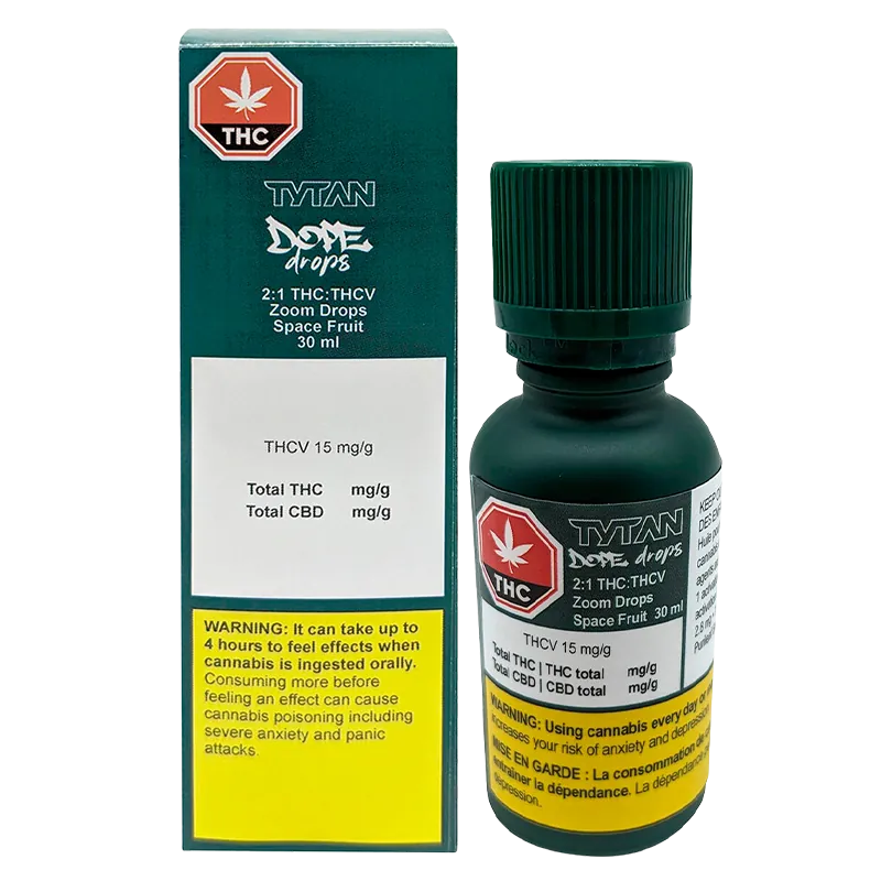 TYTAN Dope Drops 30 ml 2:1 THC:THCV Zoom Drops Space Fruit Oils & Caps