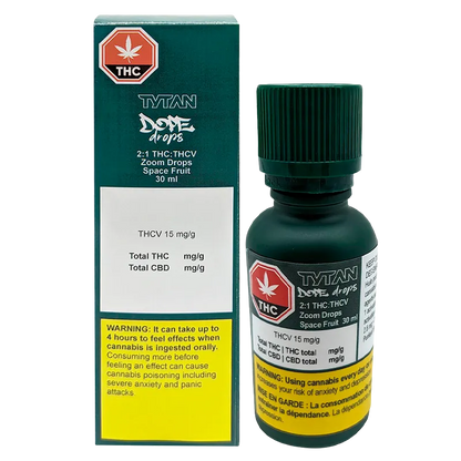TYTAN Dope Drops 30 ml 2:1 THC:THCV Zoom Drops Space Fruit Oils & Caps