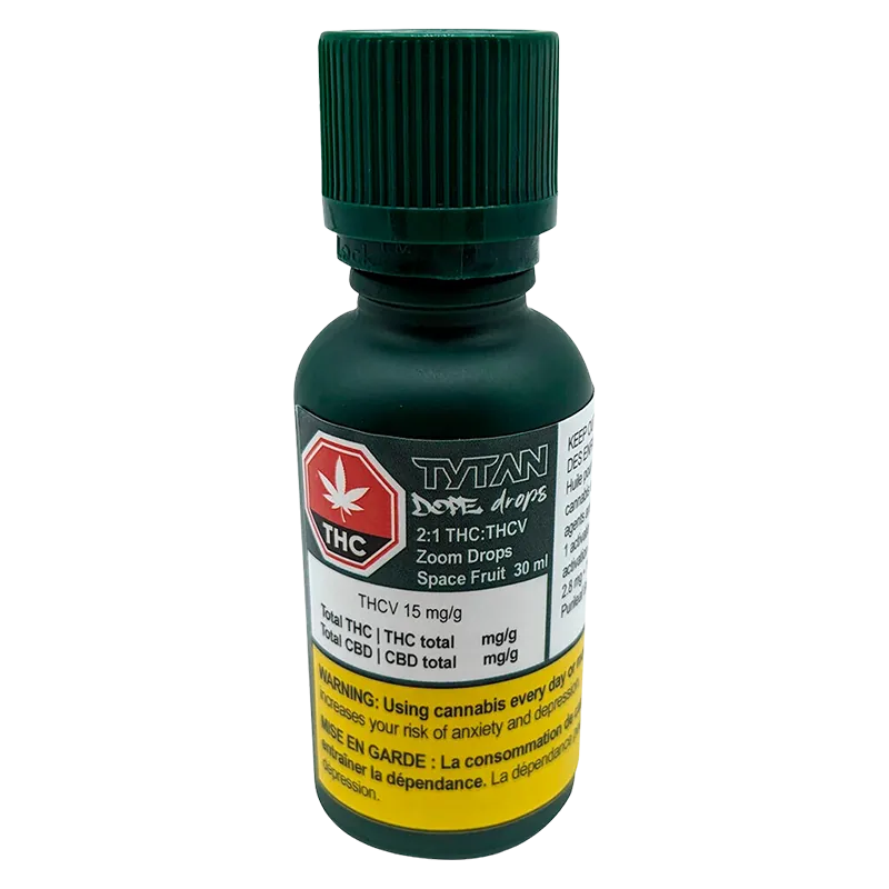 TYTAN Dope Drops 30 ml 2:1 THC:THCV Zoom Drops Space Fruit Oils & Caps