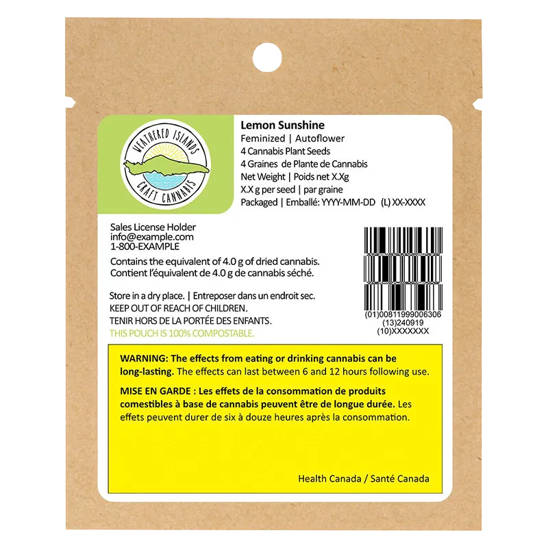 Weathered Islands 4 pack Lemon Sunshine Autoflower Feminized Seeds Cannabis