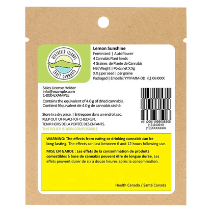 Weathered Islands 4 pack Lemon Sunshine Autoflower Feminized Seeds Cannabis
