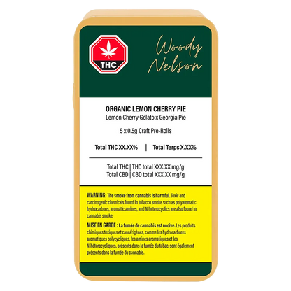 Woody Nelson 2.5 g Organic Lemon Cherry Pie Craft PR 5 x 0.5 g Pre-Rolls