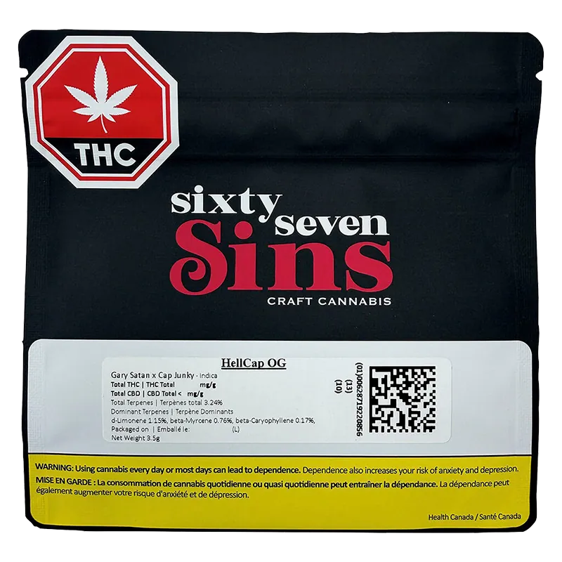 Sixty Seven Sins 3.5 g HellCap OG Flower