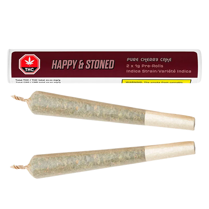 Happy & Stoned 2 g Pure Cherry Cake PR 2 x 1 g Pre-Rolls