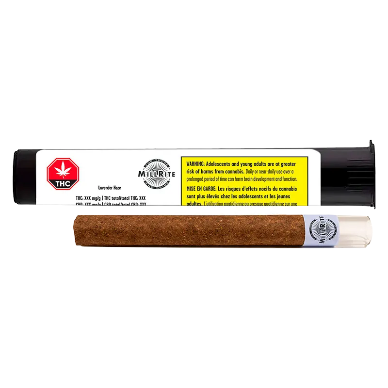 MillRite 1 g Lavender Haze Glass Tip Blunt PR 1 x 1 g Pre-Rolls