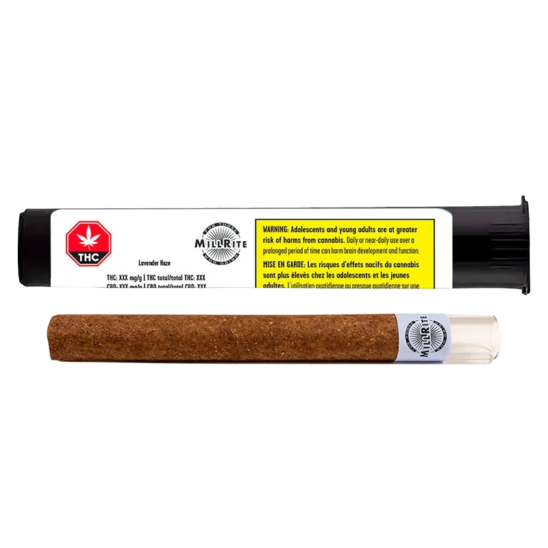 MillRite 1 g Lavender Haze Glass Tip Blunt PR 1 x 1 g Pre-Rolls