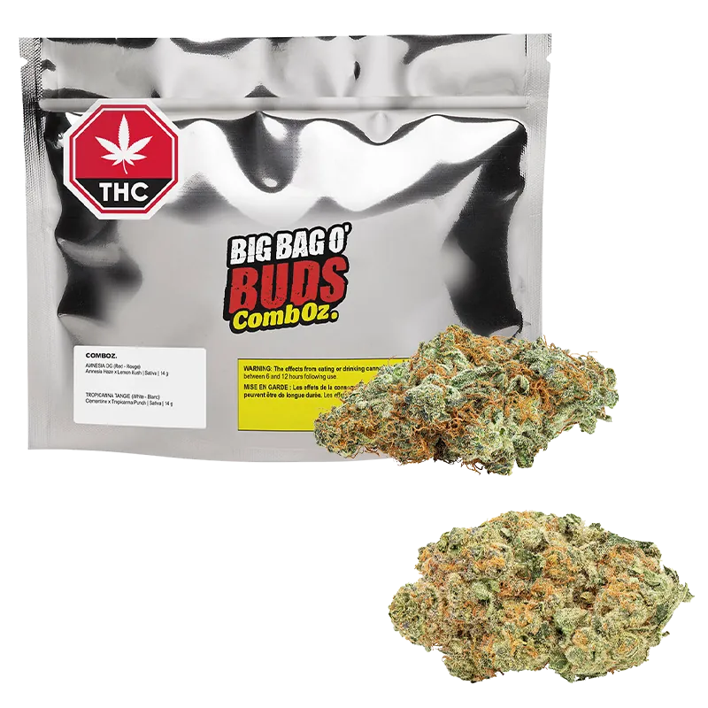 Big Bag O'Buds 28 g Comboz Amnesia OG & Tropicanna Tangie Flower