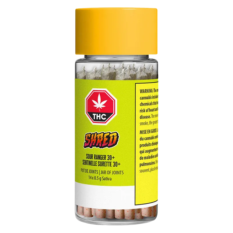 Shred 7 g Sour Ranger Jar of Joints PR 14 x 0.5 g Pre-Rolls