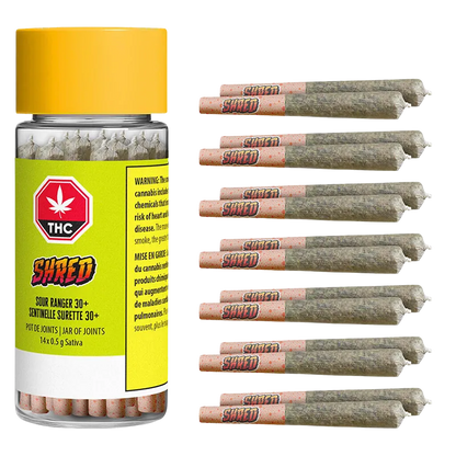 Shred 7 g Sour Ranger Jar of Joints PR 14 x 0.5 g Pre-Rolls