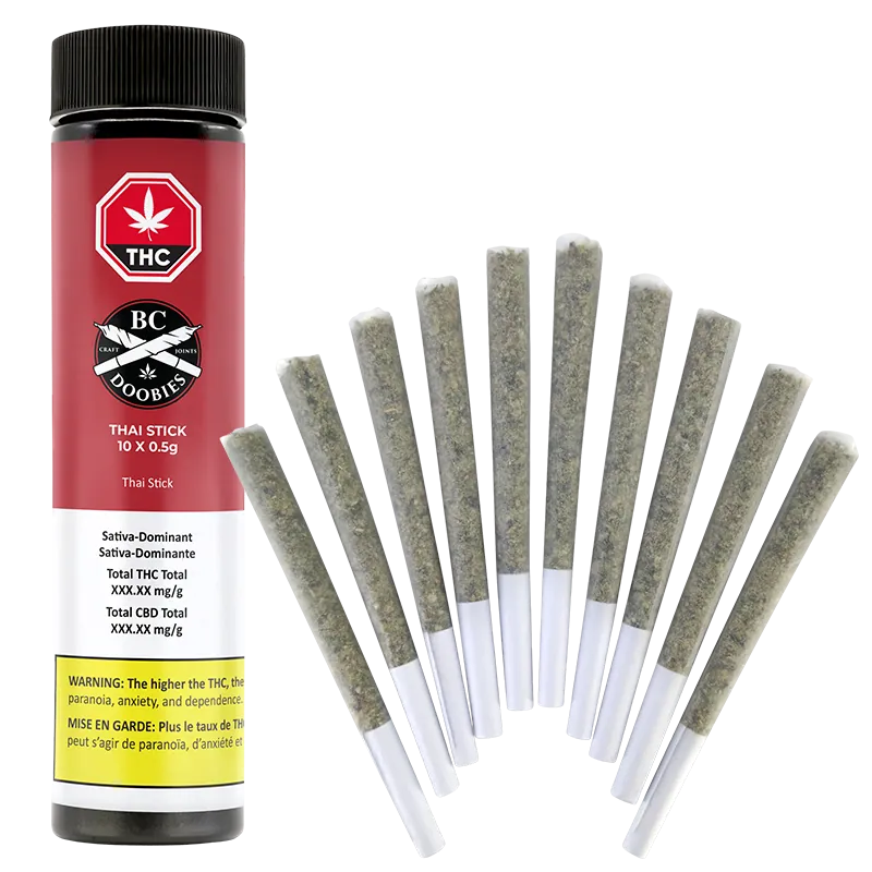 BC Doobies 5 g Thai Stick PR 10 x 0.5 g Pre-Rolls