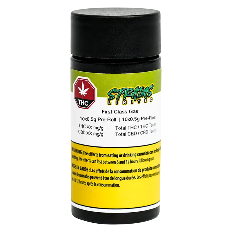 Strains Limited 5 g First Class Gas PR 10 x 0.5 g Pre-Rolls