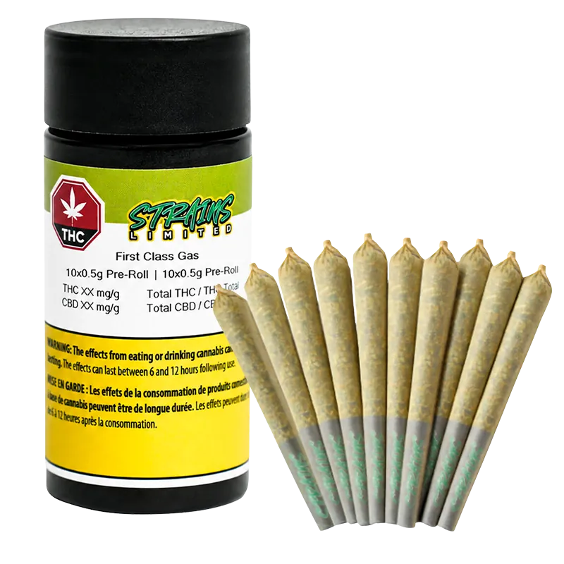 Strains Limited 5 g First Class Gas PR 10 x 0.5 g Pre-Rolls