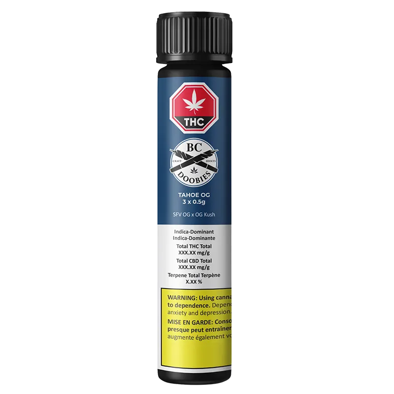 BC Doobies 1.5 g Tahoe OG PR 3 x 0.5 g Pre-Rolls