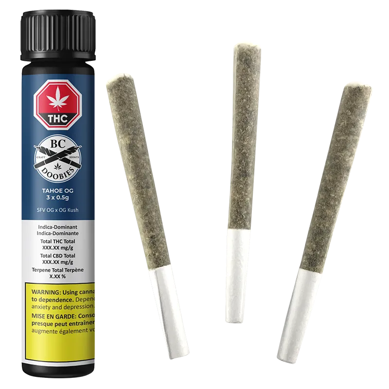 BC Doobies 1.5 g Tahoe OG PR 3 x 0.5 g Pre-Rolls