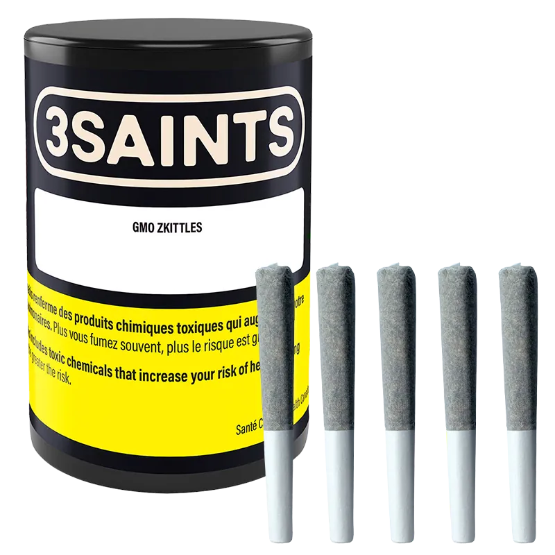 3Saints 2.5 g GMO Zkittles PR 5 x 0.5 g Pre-Rolls