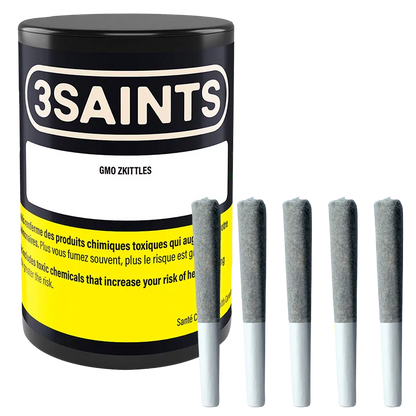 3Saints 2.5 g GMO Zkittles PR 5 x 0.5 g Pre-Rolls