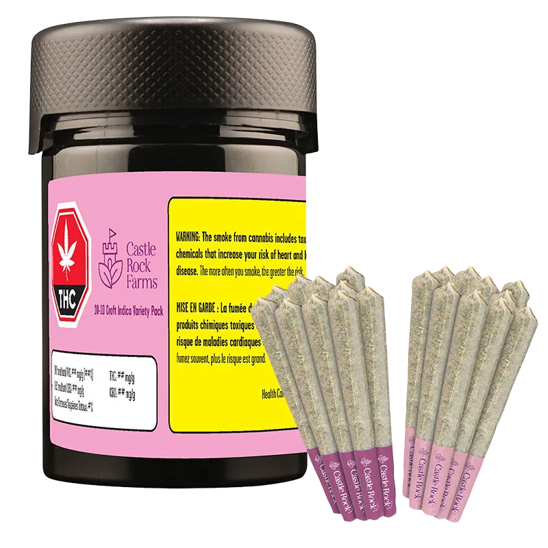 Castle Rock Farms 10 g 10+10 Craft Indica Variety Pack PR 20 x 0.5 g Pre-Rolls