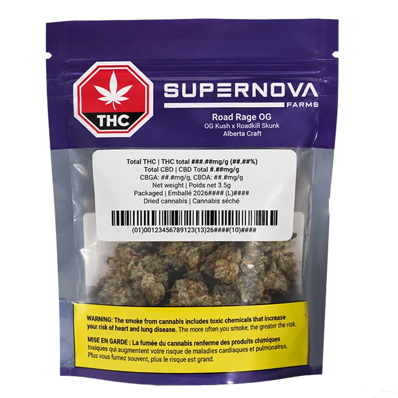 Supernova Farms 3.5 g Road Rage OG Flower