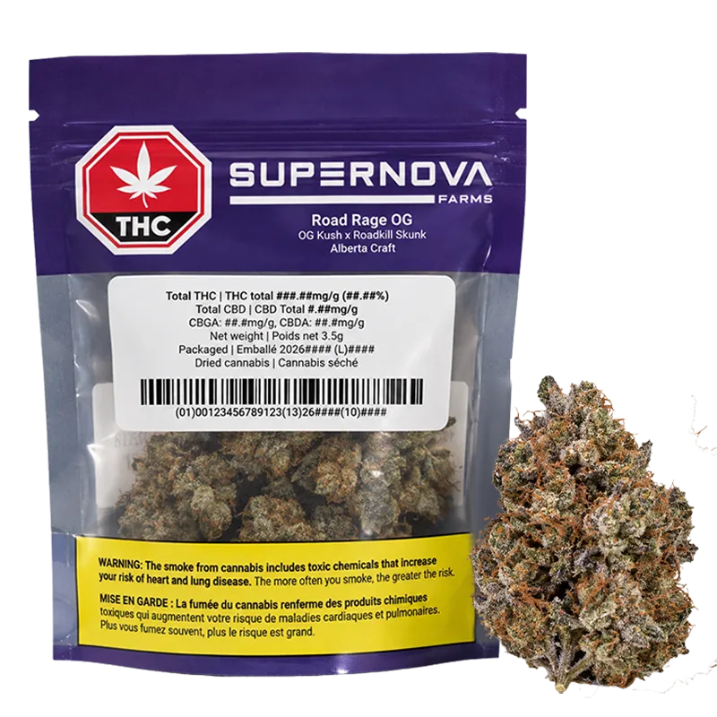 Supernova Farms 3.5 g Road Rage OG Flower