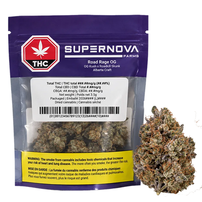 Supernova Farms 3.5 g Road Rage OG Flower