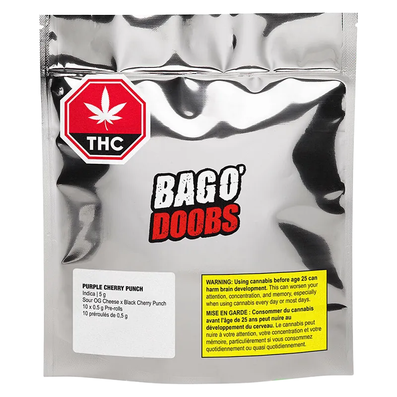 Big Bag O' Buds 7.5 g Purple Cherry Punch PR 10 x 0.75 g Pre-Rolls