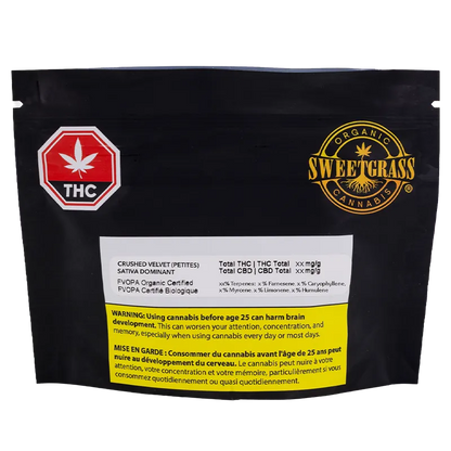 Sweetgrass Organic Cannabis 3.5 g Crushed Velvet Petites Lto Flower