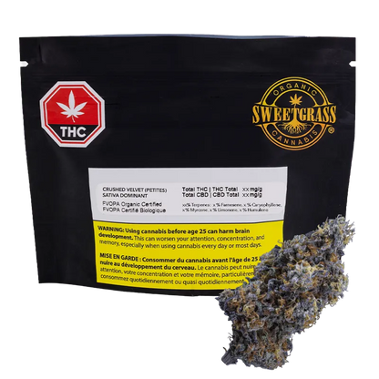 Sweetgrass Organic Cannabis 3.5 g Crushed Velvet Petites Lto Flower