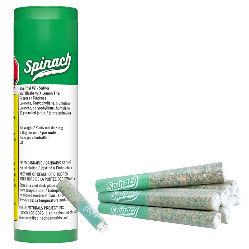 Spinach 3.5 g Blue Thai #2 PR 10 x 0.35 g Pre-Rolls